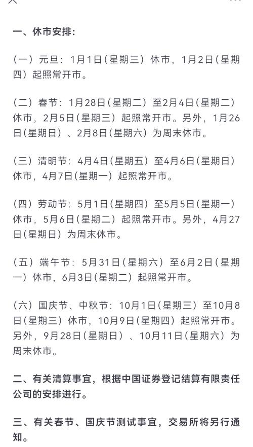 2025年春节期间沪港通港股通交易日安排_2025股市春节休市几天_2025年上海证券交易所春节休市时间安排