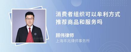 消费者组织可以牟利方式推荐商品和服务吗
