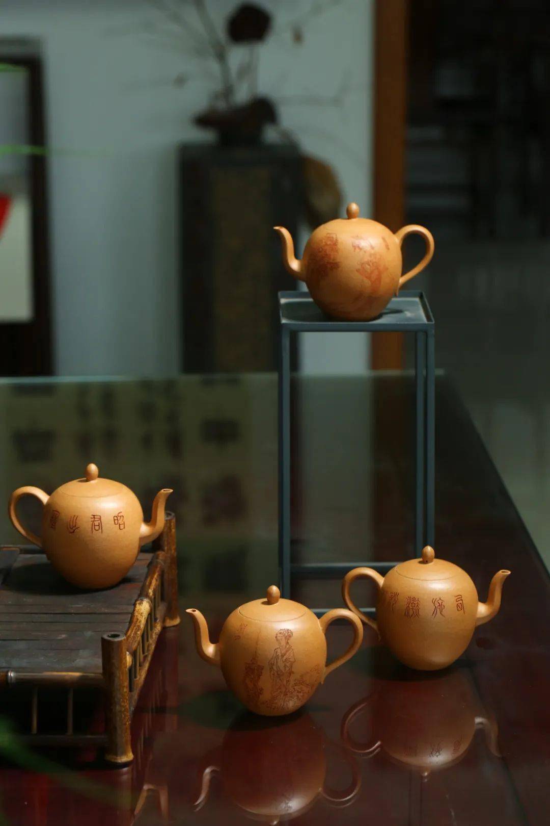 美人肩紫砂壶紫玉金砂_紫砂壶美人肩 黄金段泥紫砂壶 六一堂四大美人紫砂套壶